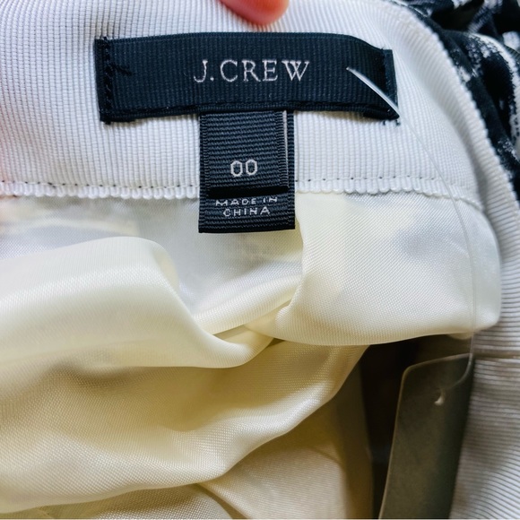 NWT J. Crew Pleated Skirt, Size 00 Black White, Lined - Picture 4 of 11